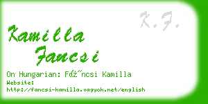 kamilla fancsi business card